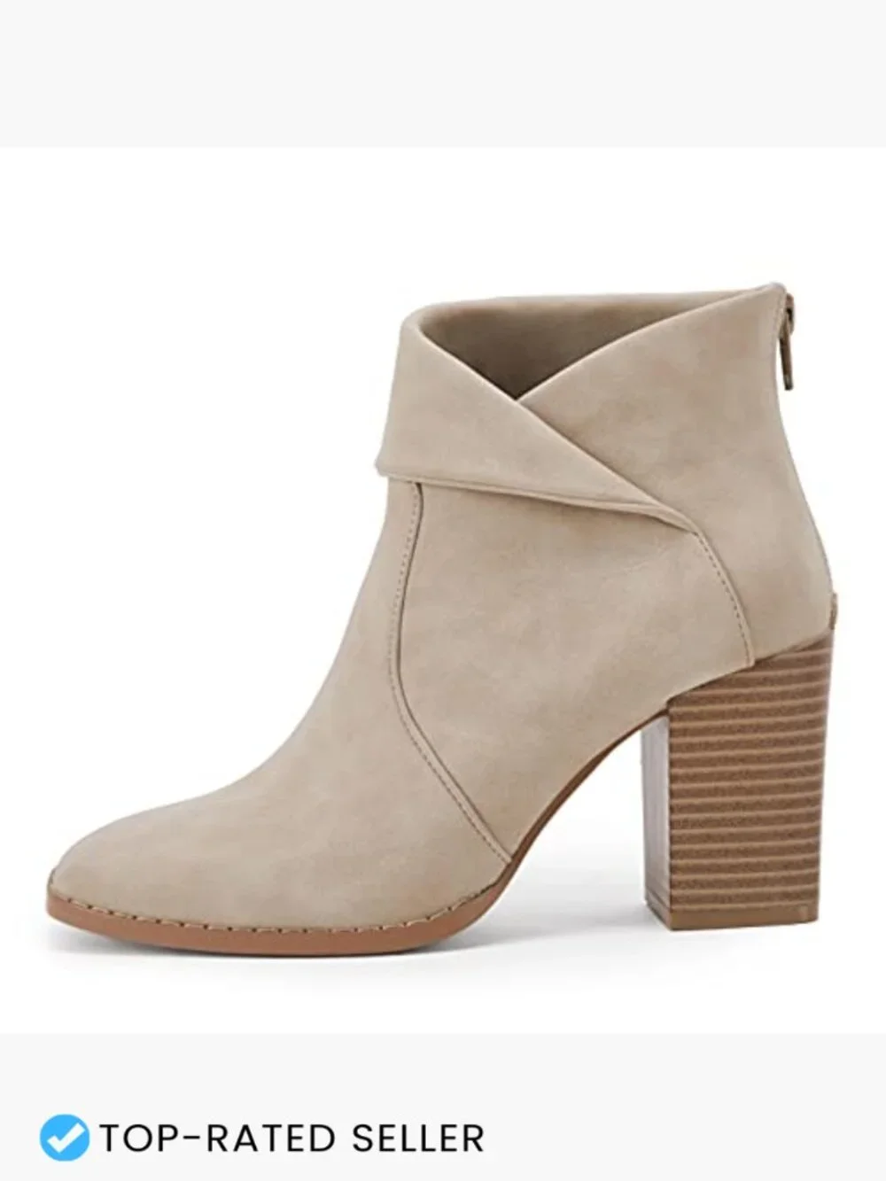 Square Toe Ankle Boots Chunky Stacked Heel Slip On Zipper Booties Y2K